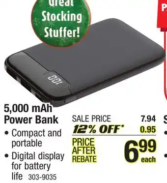 Menards 5,000 mah power bank offer