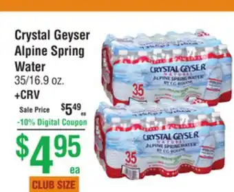 Smart & Final Crystal geyser alpine spring water offer