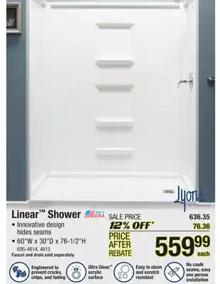 Menards Linear shower offer