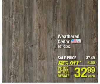 Menards Weathered cedar offer