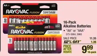 Menards 16-pack alkaline batteries offer