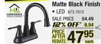 Menards Matte black finish offer