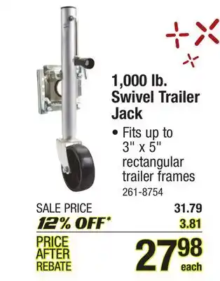 Menards 1,000 lb. swivel trailer jack offer