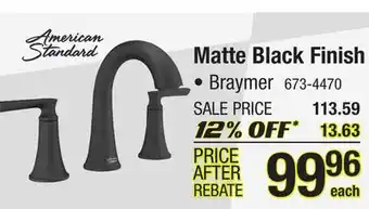 Menards Matte black finish offer