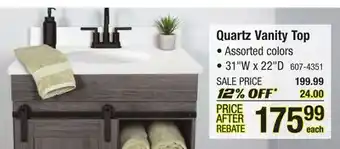 Menards Quartz vanity top offer