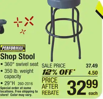 Menards Shop stool offer