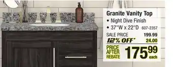 Menards Granite vanity top offer