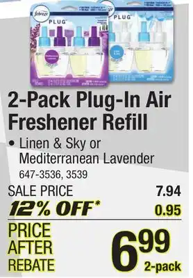Menards 2-pack plug-in air freshener refill offer
