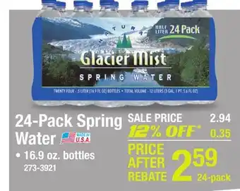 Menards 24-pack spring water offer