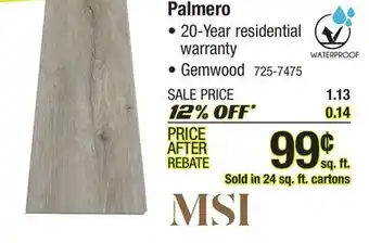 Menards Palmero offer