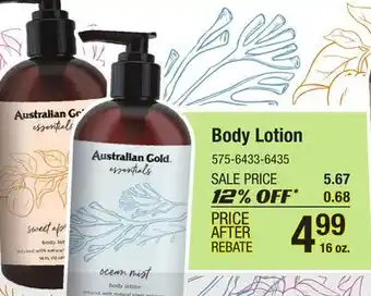 Menards Body lotion offer