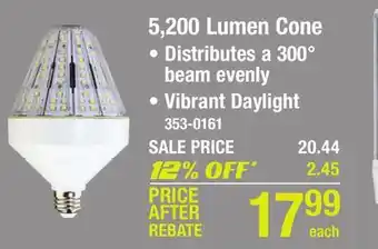 Menards 5,200 lumen cone offer