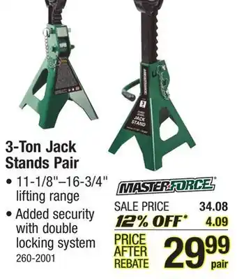 Menards 3-ton jack stands pair offer