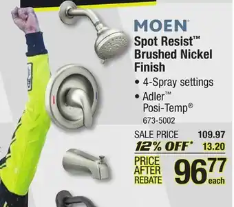 Menards Spot resist brushed nickel finish offer
