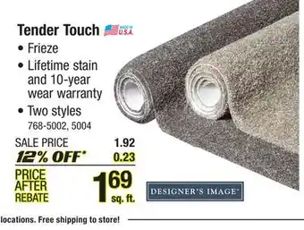 Menards Tender touch offer