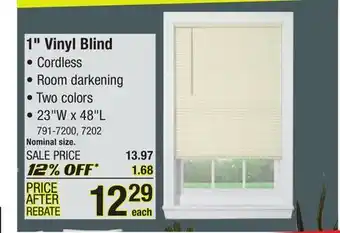 Menards 1 vinyl blind offer