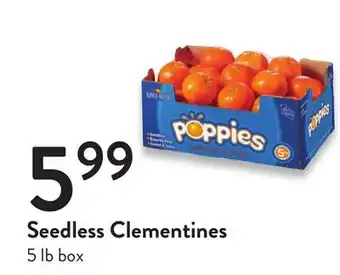 Fresh Thyme Seedless clementines offer