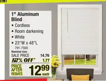 Menards 1 aluminum blind offer