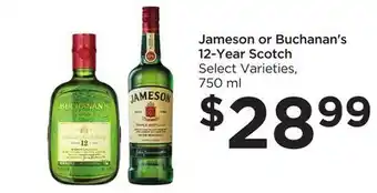 Food 4 Less Jameson or buchanan's 12-year scotch offer