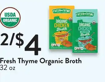 Fresh Thyme Fresh thyme organic broth offer