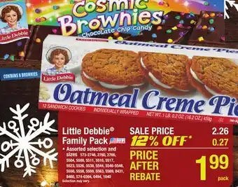 Menards Little debbie family pack offer
