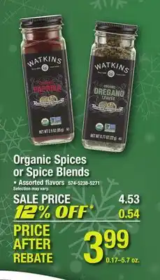 Menards Organic spices or spice blends offer