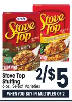 Jewel-Osco Stove top stuffing offer