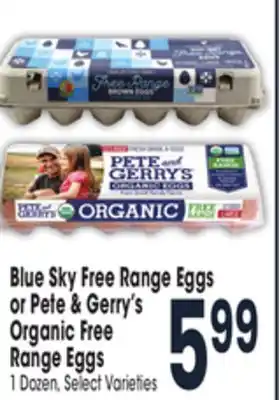 Jewel-Osco Blue sky free range eggs or pete & gerry's organic free range eggs offer
