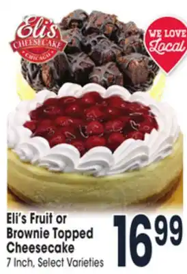 Jewel-Osco Eli's fruit or brownie topped brownie topped cheesecake offer