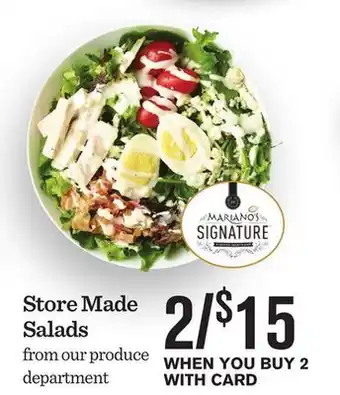 Mariano's Store made salads offer