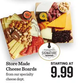 Mariano's Store made cheese boards offer