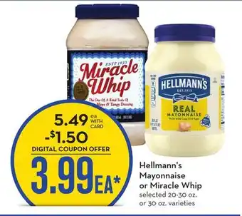 Mariano's Hellmann's mayonnaise or miracle whip offer