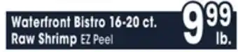 Jewel-Osco Waterfront bistro 16-20 ct. raw shrimp ez peel offer