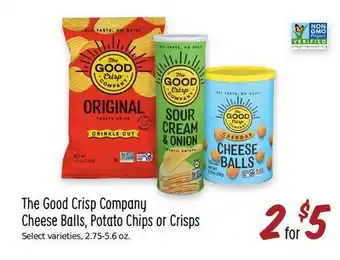 Sprouts Farmers Market The good crisp company cheese balls, potato chips or crisps offer