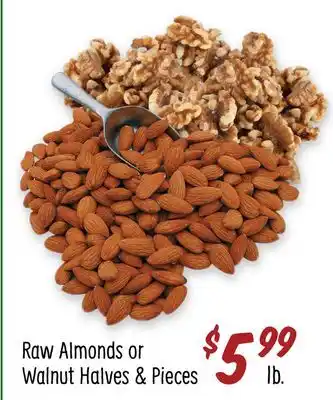 Sprouts Farmers Market Raw almonds or walnut halves & pieces offer
