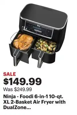Best Buy Ninja - foodi 6-in-1 10-qt. xl 2-basket air fryer with dualzone technology & smart cook system - black offer