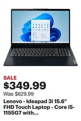 Best Buy Lenovo - ideapad 3i 15.6 fhd touch laptop - core i5-1155g7 with 8gb memory - 512gb ssd - abyss blue offer