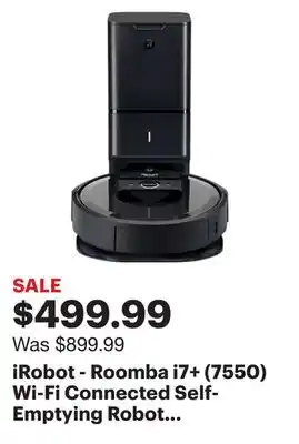 Best Buy Irobot - roomba i7+ (7550) wi-fi connected self-emptying robot vacuum - charcoal offer