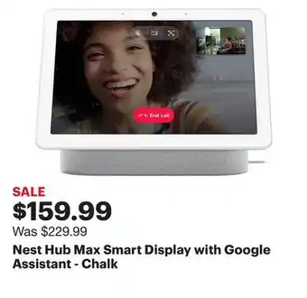 Best Buy Nest hub max smart display with google assistant - chalk offer