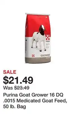 Tractor Supply Company Purina goat grower 16 dq .0015 medicated goat feed, 50 lb. bag offer