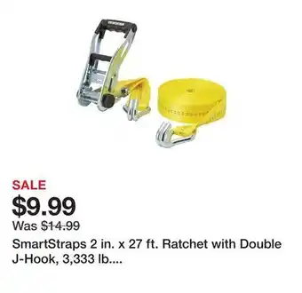 Tractor Supply Company Smartstraps 2 in. x 27 ft. ratchet with double j-hook, 3,333 lb. capacity, yellow offer