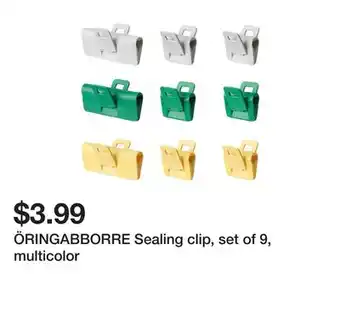 Ikea Öringabborre sealing clip, set of 9, multicolor offer