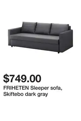 Ikea Friheten sleeper sofa, skiftebo dark gray offer