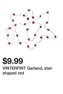 Ikea Vinterfint garland, star-shaped red offer