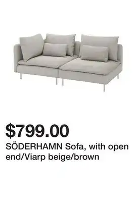 Ikea Söderhamn sofa, with open end/viarp beige/brown offer