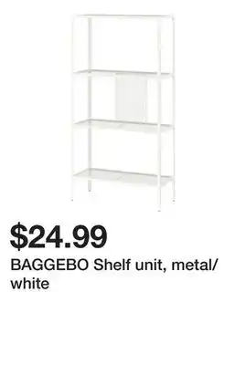 Ikea Baggebo shelf unit, metal/white offer