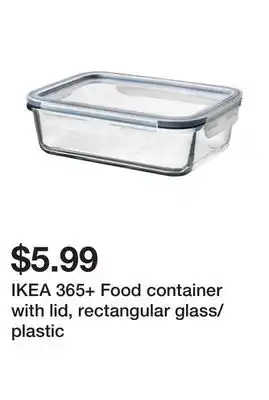 Ikea Ikea 365+ food container with lid, rectangular glass/plastic offer