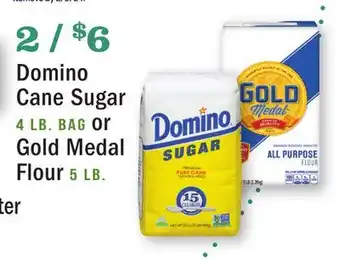 Heinen's Domino cane sugar 4 lb. bag or gold medal flour 5 lb offer