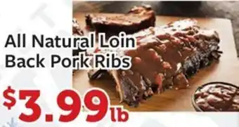 Fareway All Natural Loin Back Pork Ribs offer