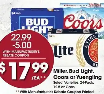 Kroger Miller, Bud Light, Coors or Yuengling offer